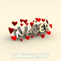 nacer in In Love style - 3D name wallpaper