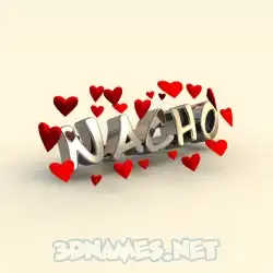 nacho in In Love style - 3D name wallpaper