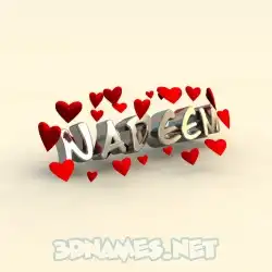 nadeem in In Love style - 3D name wallpaper