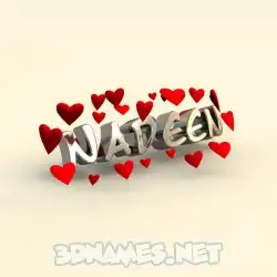 nadeen in In Love style - 3D name wallpaper