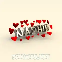 nadhim in In Love style - 3D name wallpaper