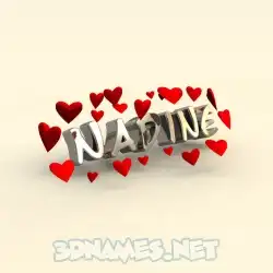 nadine in In Love style - 3D name wallpaper
