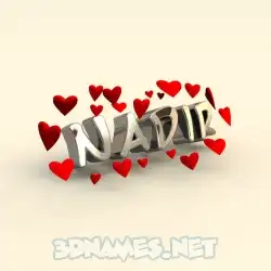 nadir in In Love style - 3D name wallpaper