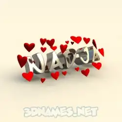 nadja in In Love style - 3D name wallpaper