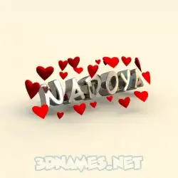 nadoya in In Love style - 3D name wallpaper