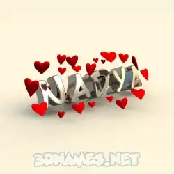 nadya in In Love style - 3D name wallpaper