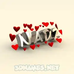 nadz in In Love style - 3D name wallpaper