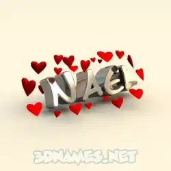 nael in In Love style - 3D name wallpaper
