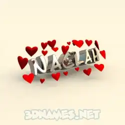 naelah in In Love style - 3D name wallpaper
