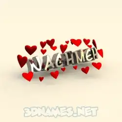 naghmeh in In Love style - 3D name wallpaper