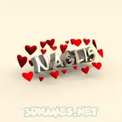 naglis in In Love style - 3D name wallpaper