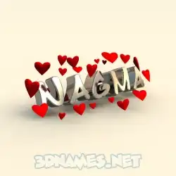 nagma in In Love style - 3D name wallpaper