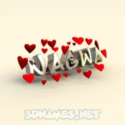 nagwa in In Love style - 3D name wallpaper