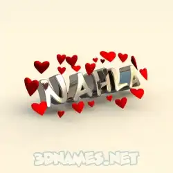 nahla in In Love style - 3D name wallpaper