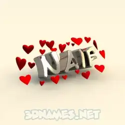 naif in In Love style - 3D name wallpaper