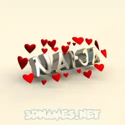 naija in In Love style - 3D name wallpaper