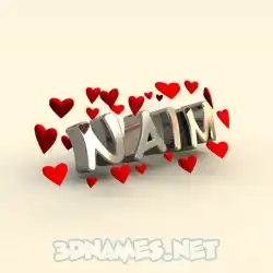 naim in In Love style - 3D name wallpaper