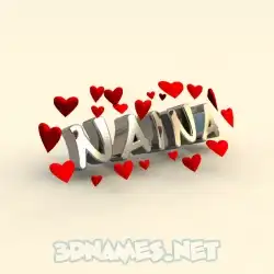 naina in In Love style - 3D name wallpaper