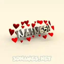 nainesh in In Love style - 3D name wallpaper