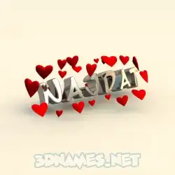 najdat in In Love style - 3D name wallpaper