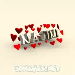 najimi in In Love style - 3D name wallpaper