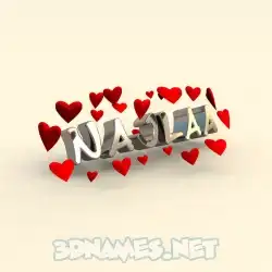 najlaa in In Love style - 3D name wallpaper