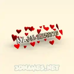 najm kashwan in In Love style - 3D name wallpaper