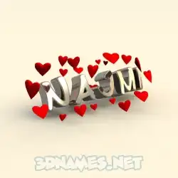 najmi in In Love style - 3D name wallpaper