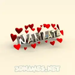 namlate in In Love style - 3D name wallpaper