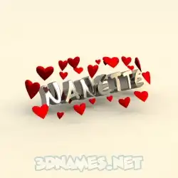 nanette in In Love style - 3D name wallpaper