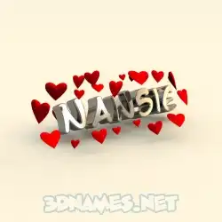 nansie in In Love style - 3D name wallpaper