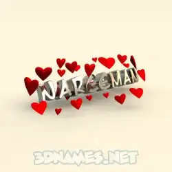 nareeman in In Love style - 3D name wallpaper