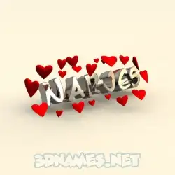 narjes in In Love style - 3D name wallpaper
