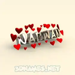 narwan in In Love style - 3D name wallpaper