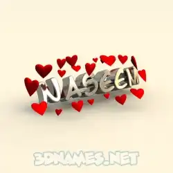 naseem in In Love style - 3D name wallpaper