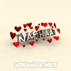 nashaat in In Love style - 3D name wallpaper
