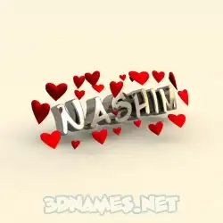nashim in In Love style - 3D name wallpaper
