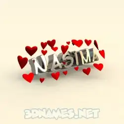 nasima in In Love style - 3D name wallpaper