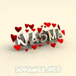 nasma in In Love style - 3D name wallpaper
