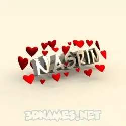 nasrin in In Love style - 3D name wallpaper