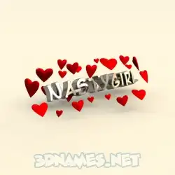 nastygirl in In Love style - 3D name wallpaper