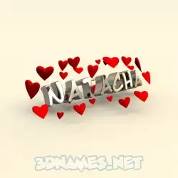 natacha in In Love style - 3D name wallpaper