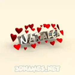 natalea in In Love style - 3D name wallpaper