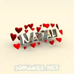 natali in In Love style - 3D name wallpaper