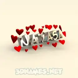 natasa in In Love style - 3D name wallpaper
