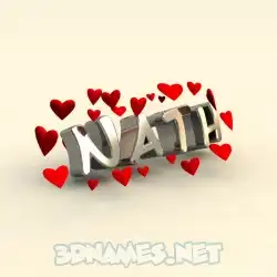 nath in In Love style - 3D name wallpaper