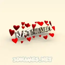 nathanael in In Love style - 3D name wallpaper