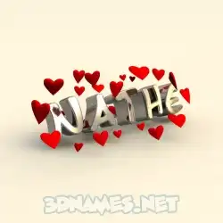 nathe in In Love style - 3D name wallpaper