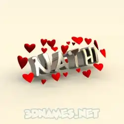 nathi in In Love style - 3D name wallpaper