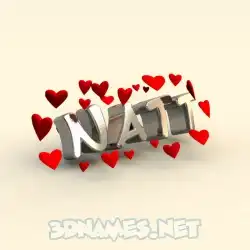 natt in In Love style - 3D name wallpaper